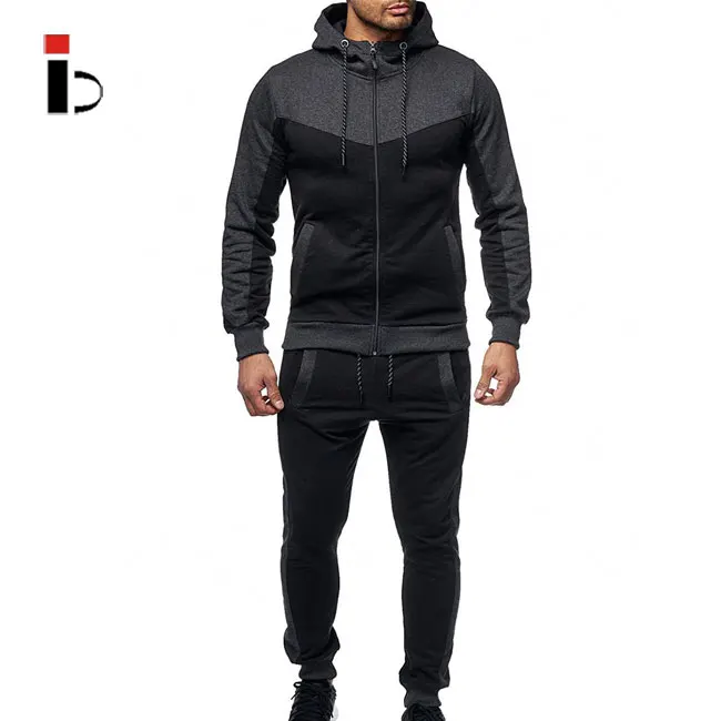 

Wholesales hoodie super soft breathable color blocking gym men track suits, Custom color