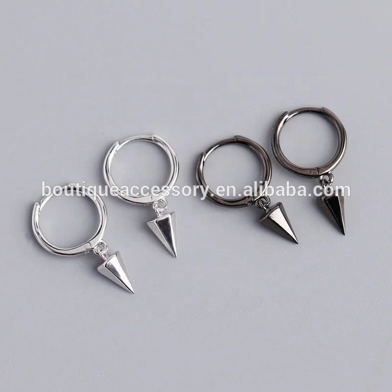 

Minimalist S925 Sterling Silver Geometric Hexagonal Conical Punk Style Stud Earring