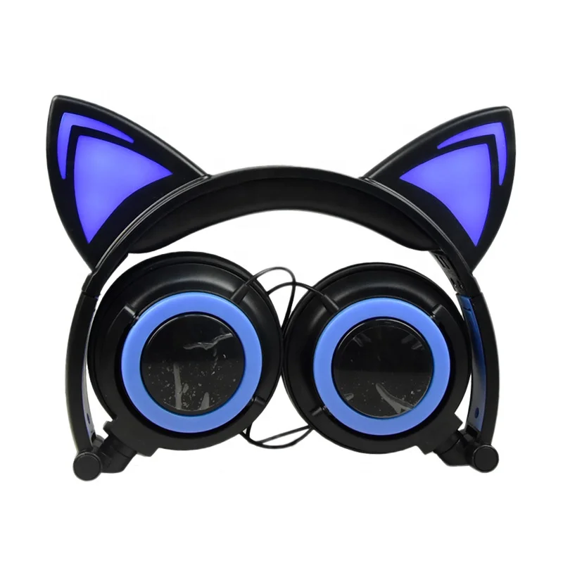 Unique cat ear  headset gaming pc earphone and head phone supplier made in china earphone