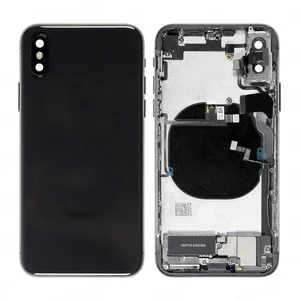 For iPhone XS Battery Back Housing Frame Bezel With Small Parts Assembly Silver Black