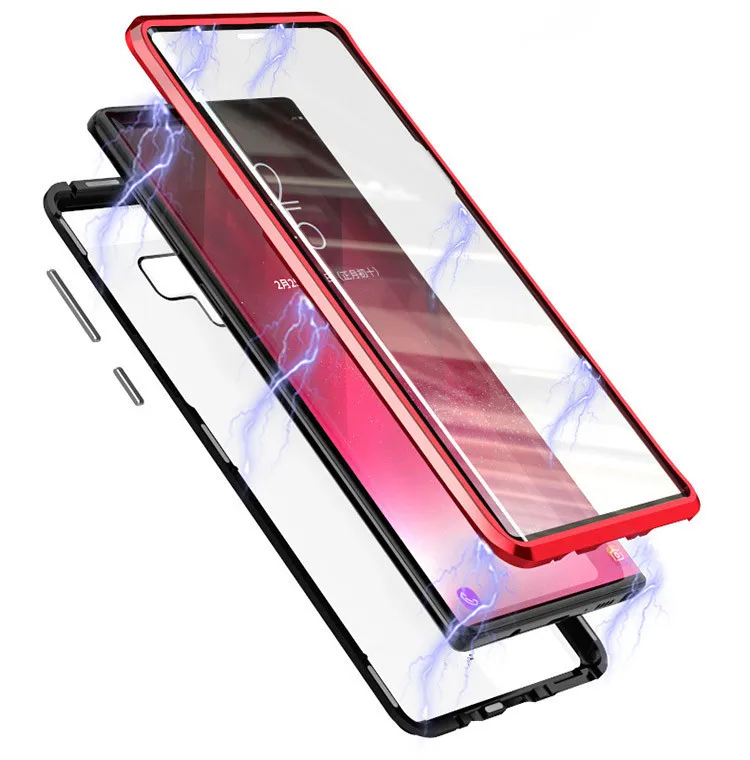 

Double Front Glass + back Glass Magnetic Adsorption Case For Samsung S10 S10 Plus S10E S9 S9 plus S8 S8 plus Note 8 Note 9