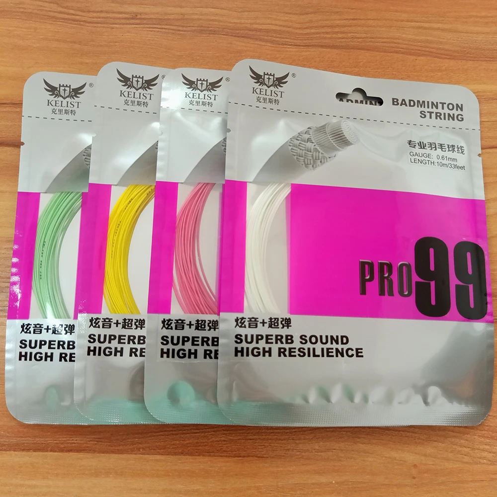 

Newest Arrival Packing Super Sound&High Resilience PRO99 0.61mm 10m Custom Badminton String, Mixed colors