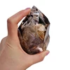 Natural clear water bile quartz crystal stone moving water in crystal stones