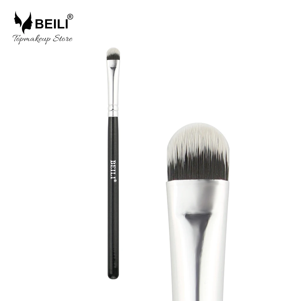 

BEILI Brand Model 226 Professional Black/silver Glitter Handle Vegan Synthetic Hair Eye Concealer Brush Single Makeup Brush