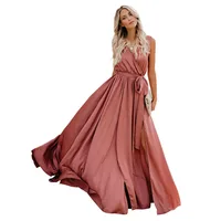 

2020 new arrivals wholesale solid color summer fashion sleeveless chiffon long women casual dresses