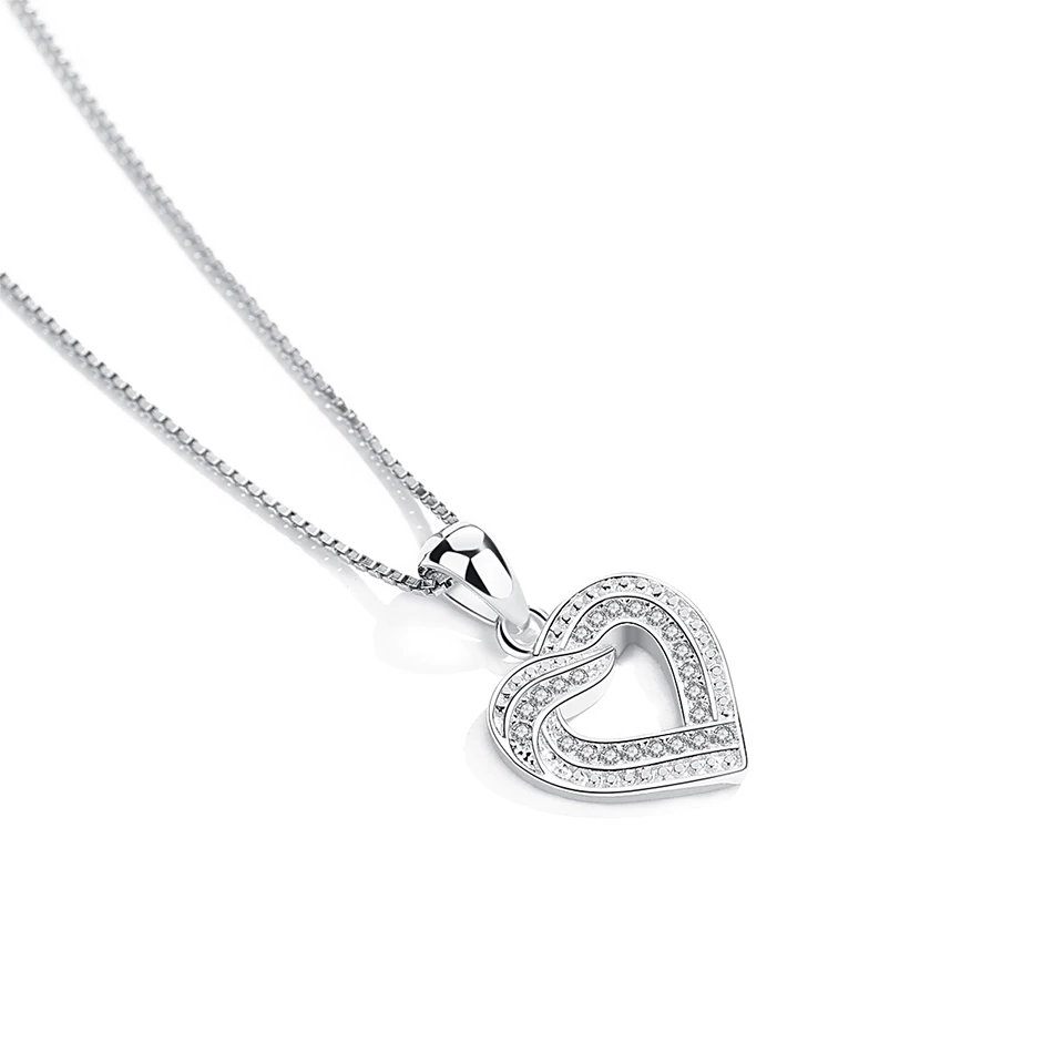 

Original Design 925 Sterling Silver Necklace Heart Pendant Necklace Fit Fashion Women and Girl Daily Party