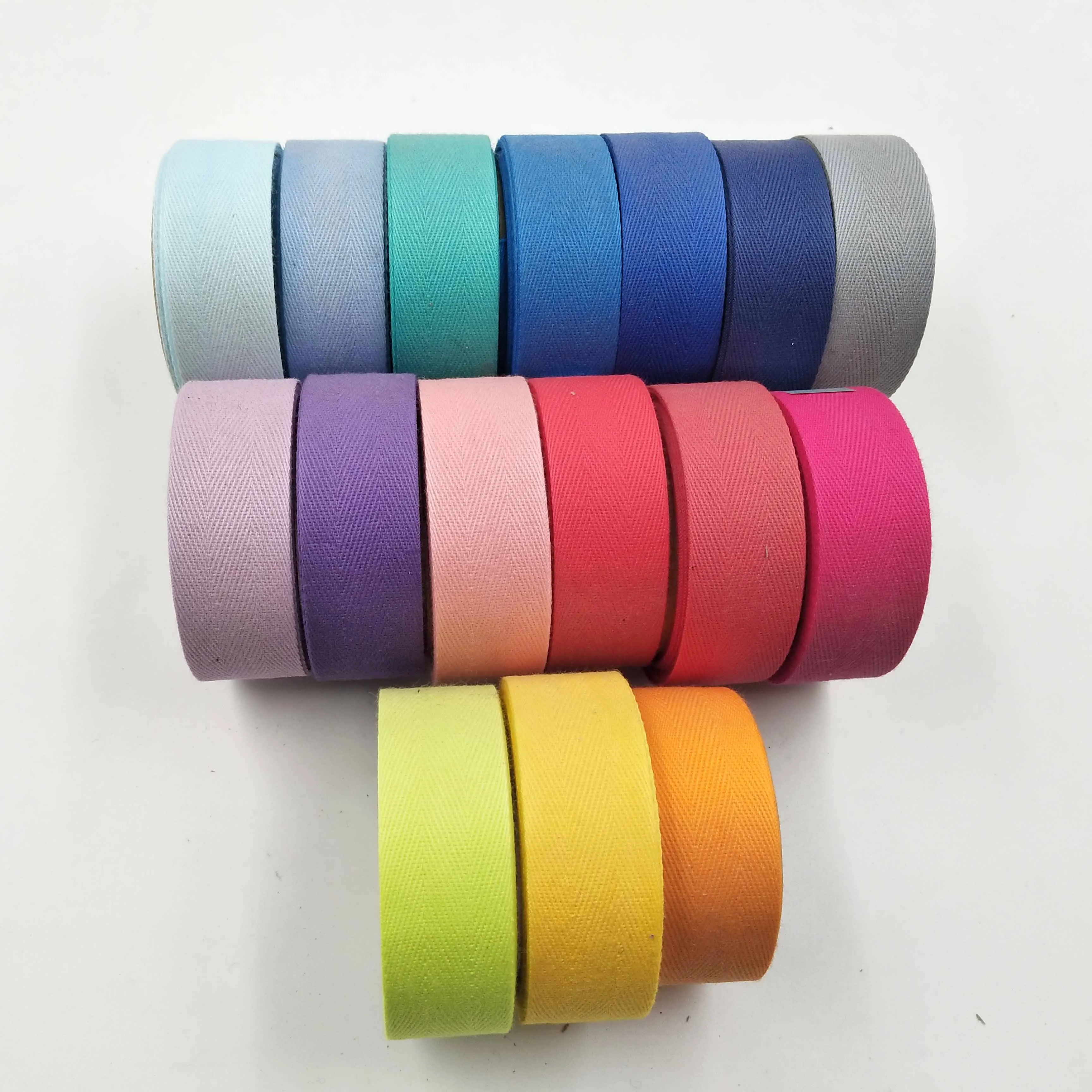 

organic woven flat cotton muslin bags with cotton ribbon natural grosgrain custom logo tape colorful ribbon custom cotton ribbon, Custom dyeing