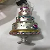2020 New style flat blown unusual glass wedding cake shaped ornaments