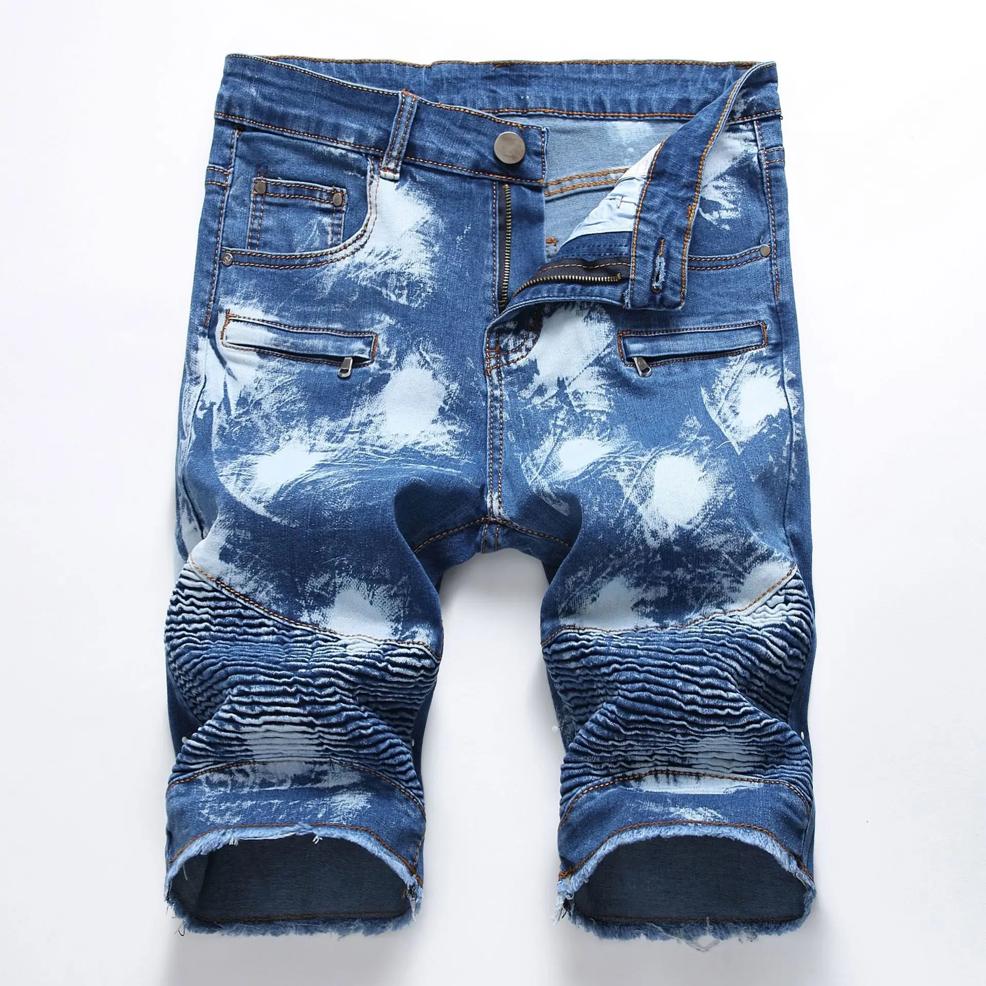 

XL0050 Summer destroyed men broken holes brushed men jeans pants denim shorts