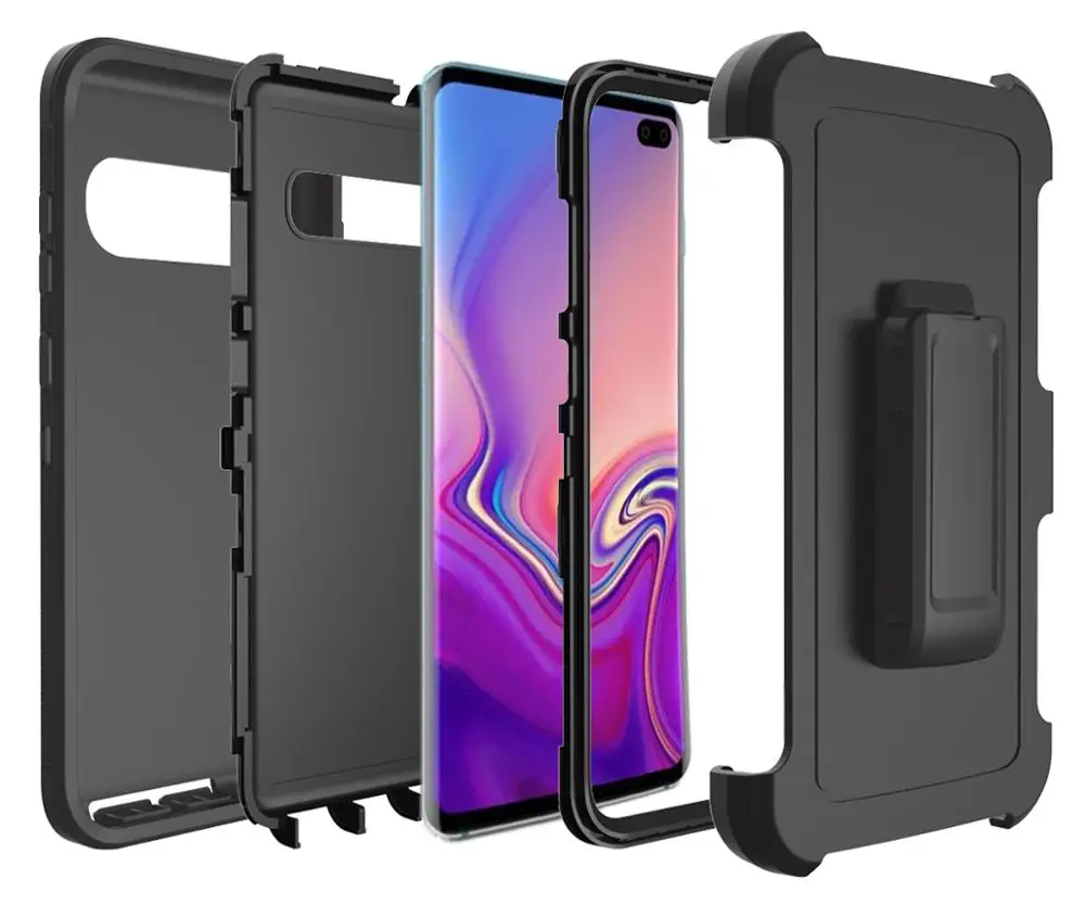 

TPU PC Defender Armor Holster phone cover and Belt Clip case, super shockproof case for Samsung S10