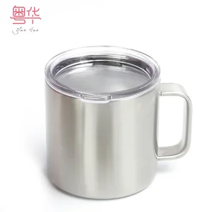 14oz vacuum insulated stainless steel tumbler mug with metal handle