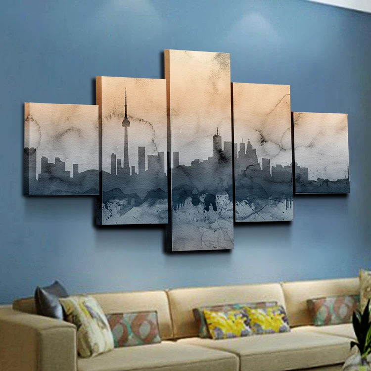 Shanghai Oriental Pearl abstract black and white wall art for living room Orientalist Paintings