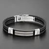 Yiwu Meise Stainless steel jewelry silicone bracelet black dot pattern bracelet