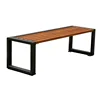 Simple Factory Customized Outdoor Patio Park Stainless Steel legs Wood Slat Garden Bench