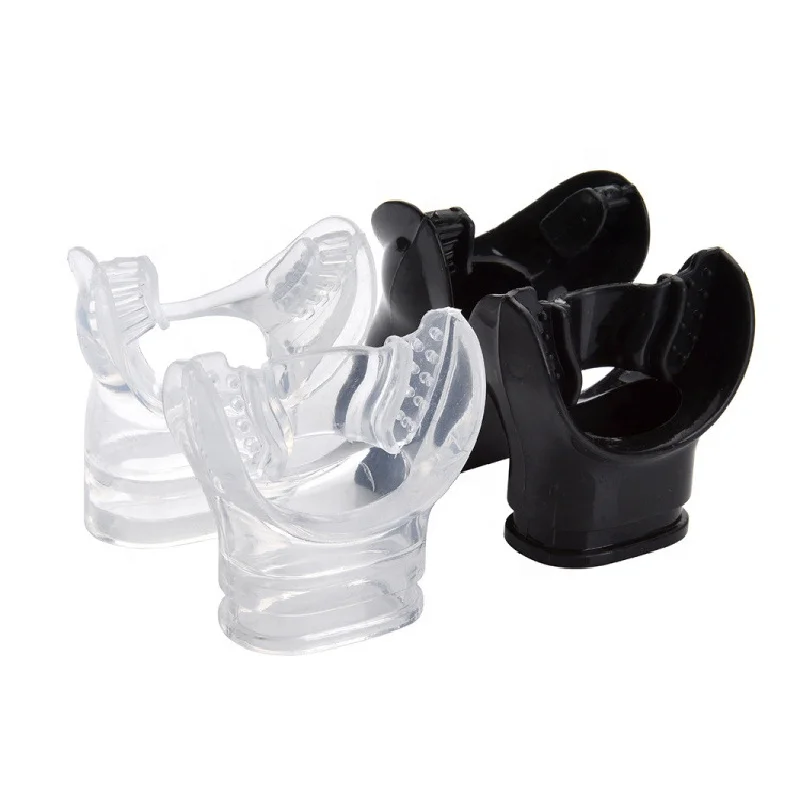 

Non-toxic Replaceable transparent Silicone Mouthpiece for Diving Snorkels, Black/transparent
