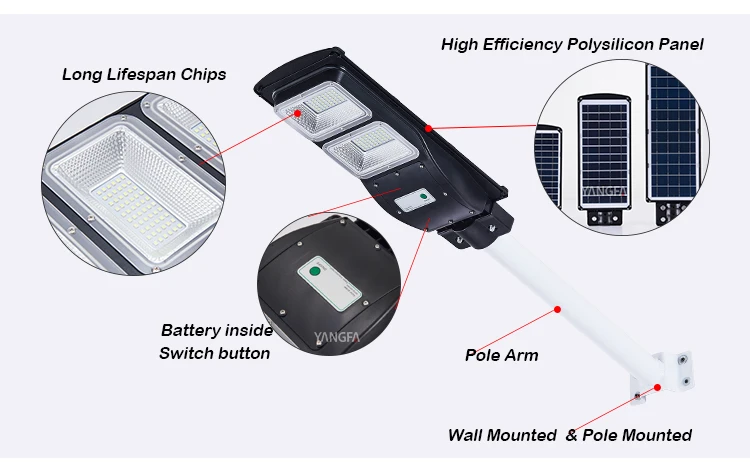
High power waterproof integrated LED 20 40 60 watt solar street light 