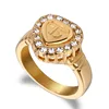 Heart Shaped 75th Birthday Women Stainless Steel Diamond Love Ring