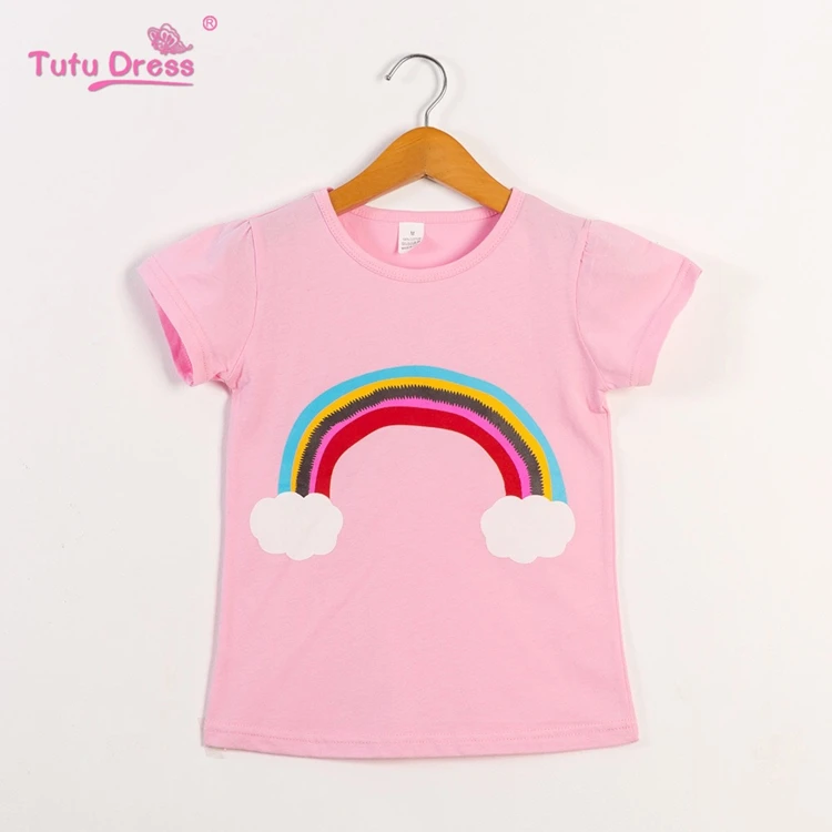 

Cheap lovely printed infant summer comfortable short kids t shirt for girl, Customized