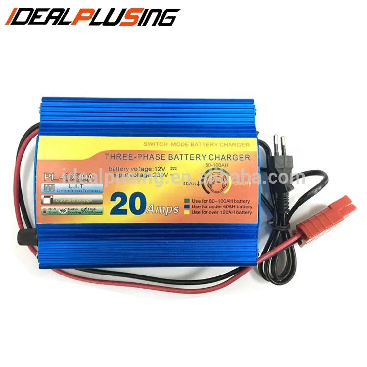 

Automatic Intelligent charging mode 12V/24V 20A Portable car battery charger, Blue