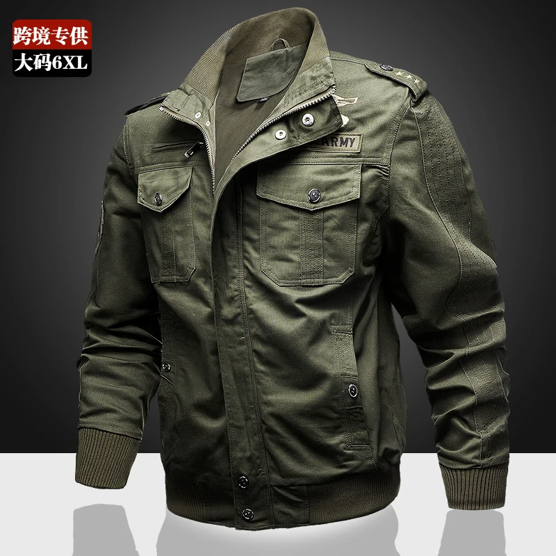 

Custom Classic Comfortable Embroidery Pattern military Jacket Men, Khaki/amy green/black