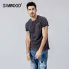 SIMWOOD 2019 Summer T shirts Men Casual Vintage Men t-shirt 100% Cotton Tops Front Pocket Brand Clothing Tees 190126