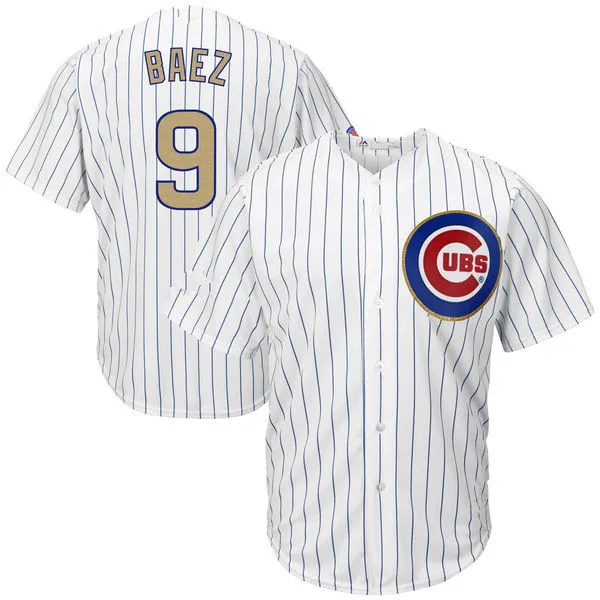 

Chicago Cubs 44 Anthony Rizzo 9 Javier Baez 17 Kris Bryant 100% Stitched baseball Jerseys