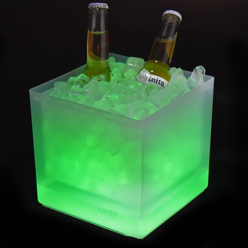 

insulated plastic led bucket ice cooling beer wine champagne for bar, As you like