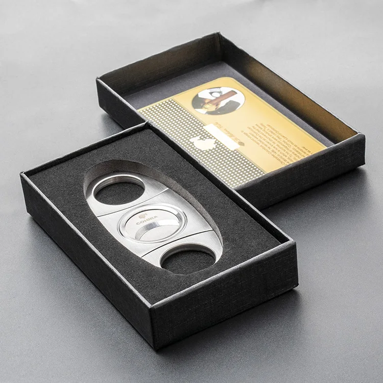 

Stainless steel double blade guillotine metal cigar cutter Matt (CM-012)