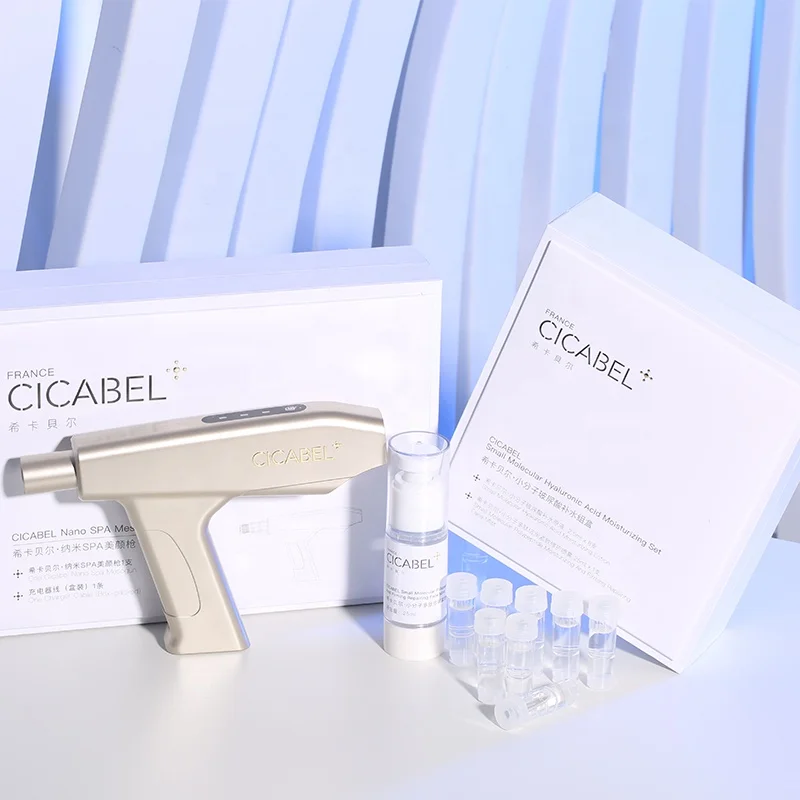 

CICABEL mesotherapy gun mesogun vital injection with free meso skin serum anti aging wrinkle remover, Transparent