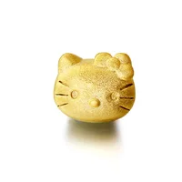 

Pure brass sand gold jewelry accessories 3D gold Plated Bracelets beads frosted cute kt cat head beads