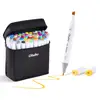 Ohuhu 80 Colors Dual Tips Permanent Marker Pens with Fine Bullet & Chisel Point Tips - Ergonomic Tri-Oval Barrels marker pen