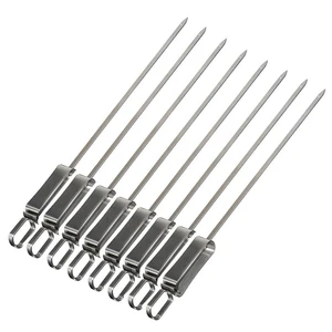 Image of 16 inch Stainless Steel Barbecue Skewers, Reusable BBQ Sticks, Kabob Skewers