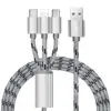 2019 high-end durable micro type c for iPhone for Lightning multi 8 pin Charging Cable 3 in 1 usb cable Aluminum alloy shell