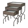 New dubai style artistic wicker garden decorating furniture poly rattan nesting tables modern