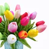 High quality real touch tulip/ PU decoration flower/artificial tulip flower plastic frame for artificial flowers