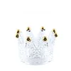 Hand Painted Gold Imperial Crown Decorating Candle Holders Mini Glass Jewelry Box Candlestick