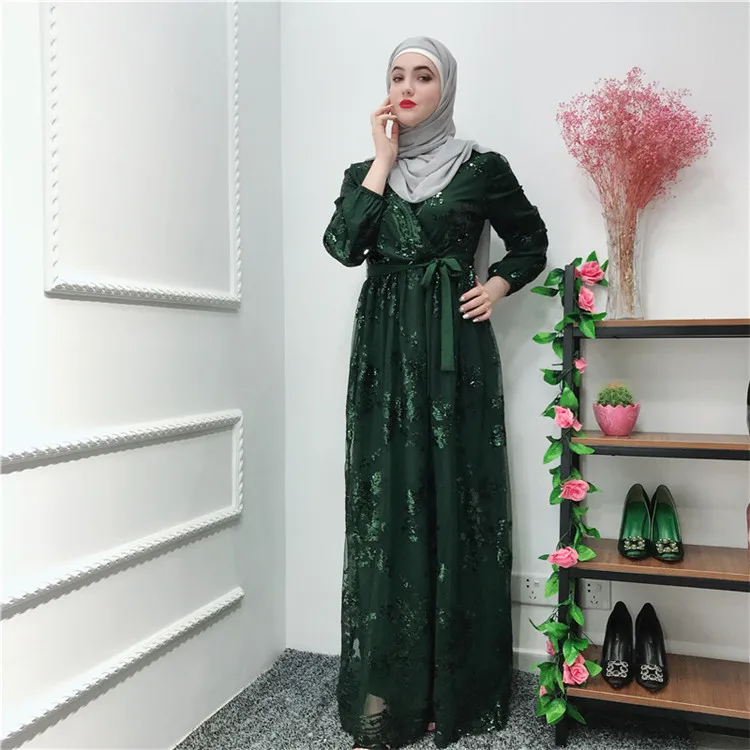 

Newest islamic floral shinning sequins luxury full length EID muslim maxi dress abaya, White;beige;wine red;black;navy;dark green;gray