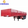 Best Price China 3 Axle 40 50 60 Ton Coal Transport Cage Side Wall Semi Drop Fence Log Box Van Cargo Trailer