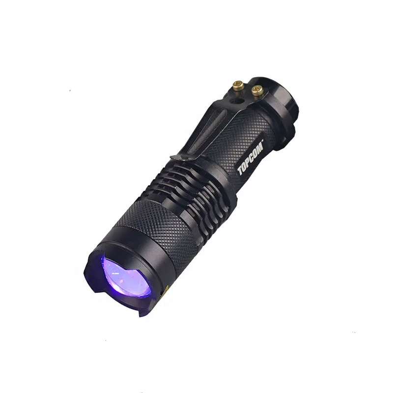 Mini Zoomable Single Mode Ultraviolet Led Blacklight Flashlight UV 365nm Flashlight For Money Detector Leak detector