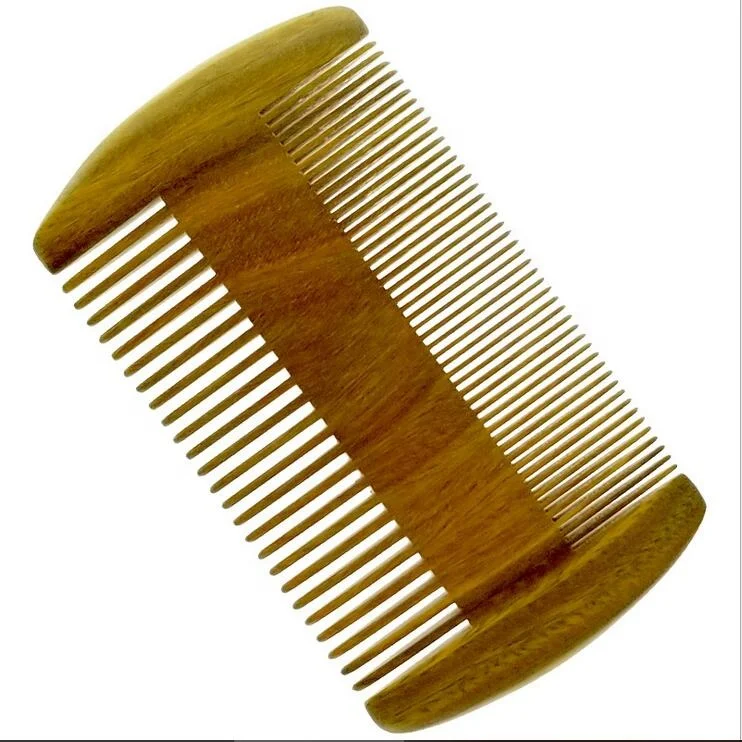 

wholesale Custom portable logo green sandalwood wooden grooming kit beard comb