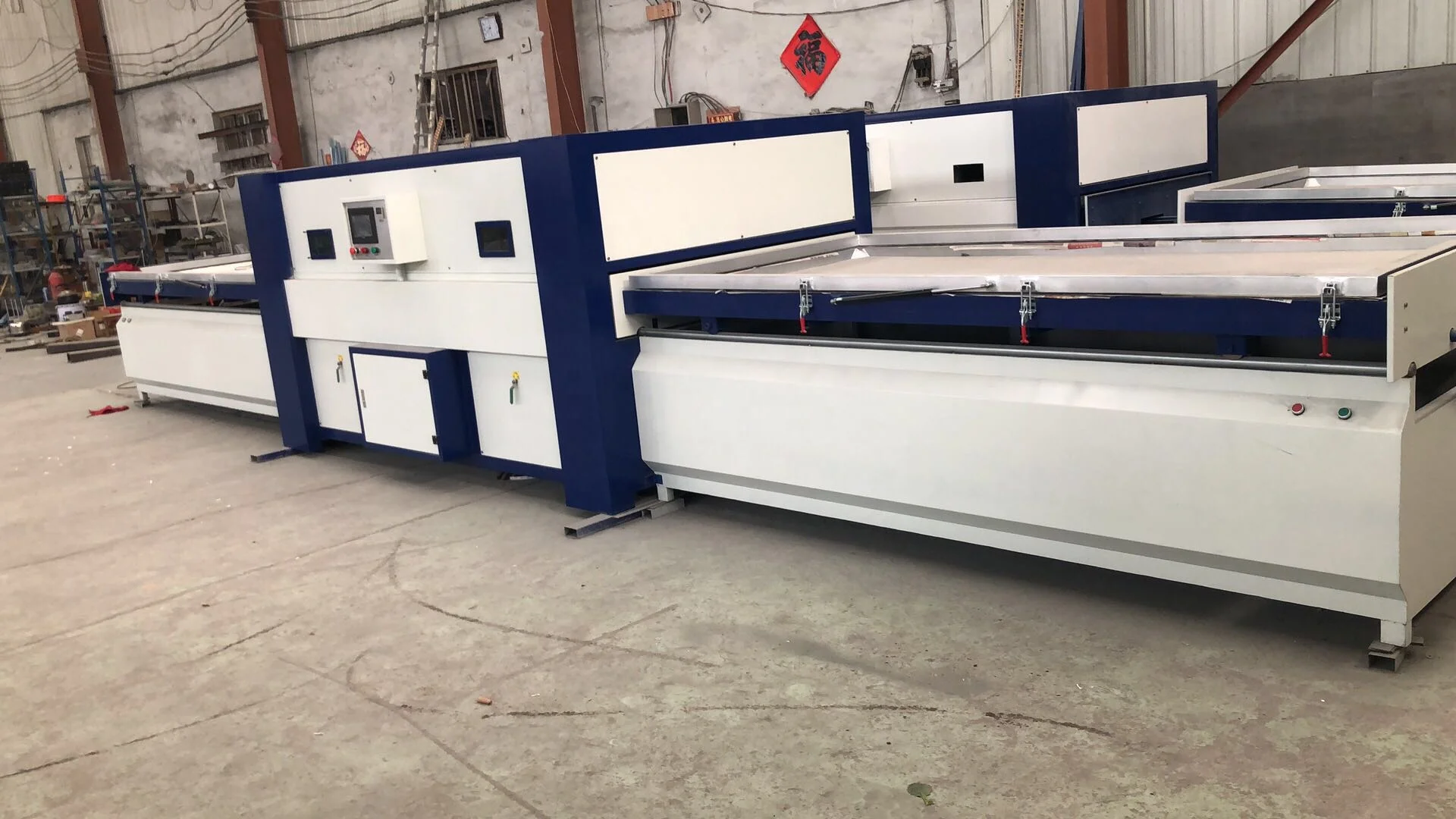 
double worktables automatic membrane machine pvc vacuum press 