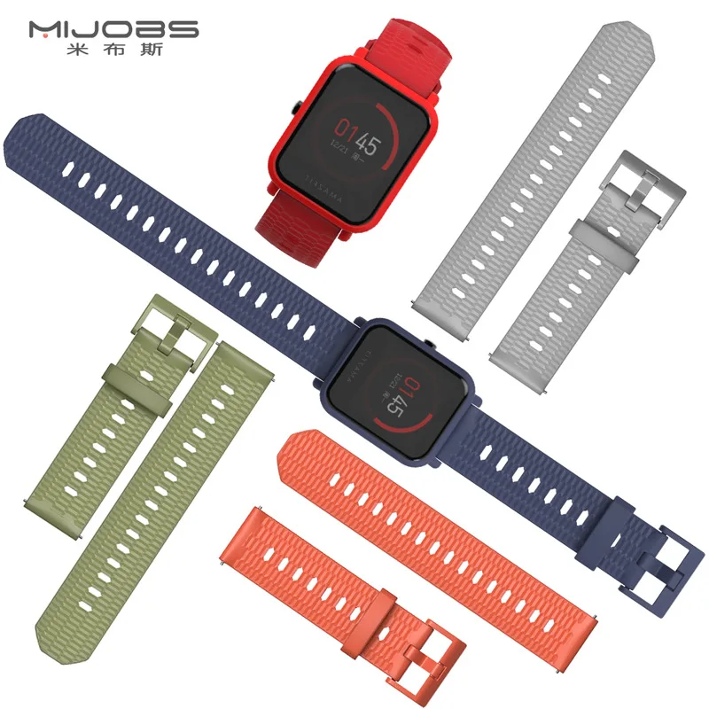 

22mm 20mm Silicone Strap for Correa Xiaomi Huami Amazfit Bip Pace Smart Watch Accessories Wrist Bracelet TPU Wristbands