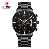 

Chenxi 907 Military Big Face Watches For Men Luminous Hands Chronograph Sec Min Stainless Steel Day Date Wristwatches