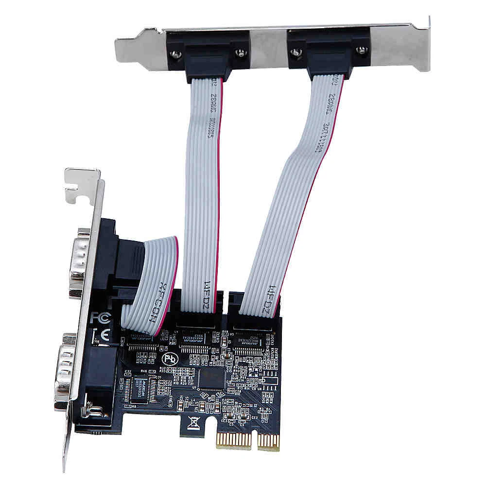 

PCIe 4 port Serial port Add on card PCI-e 1x card Multi RS232 DB9 COM port PCIe I/O riser card with ASIX 99100 Chip