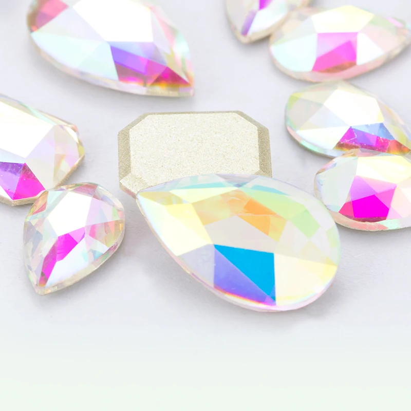 

Crystal AB K9 Glass 3D Nail Art Stone Glass Rhinestones Decoration Multi Shapes, Paradise shine