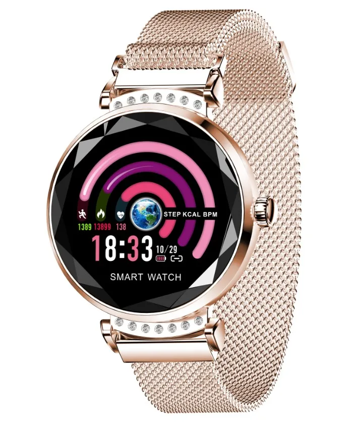 

Ladies Fashion Smart Watch Touch Screen Smart Bracelet Heart Rate Monitor IP67 Waterproof Smart Watch Women, N/a