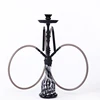 Shisha lounge multi hose type black hookah with 2 hooks