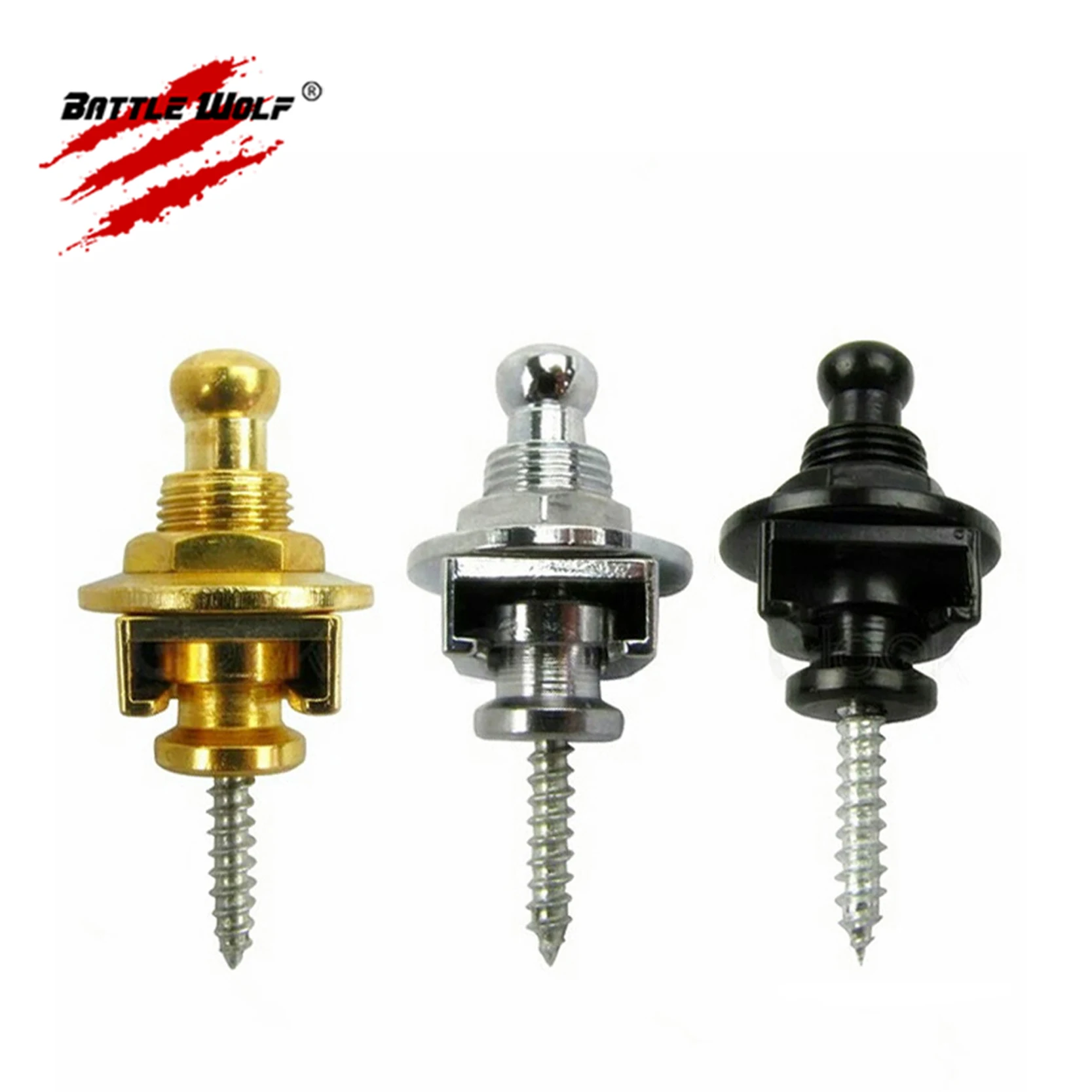 

High Quality Anti-Skid Easy Operation Amazon Hot Sale Guitar Strap Lock Pins Parts, Black silver gold