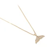 925 silver plated 18k gold fish tail personality necklace