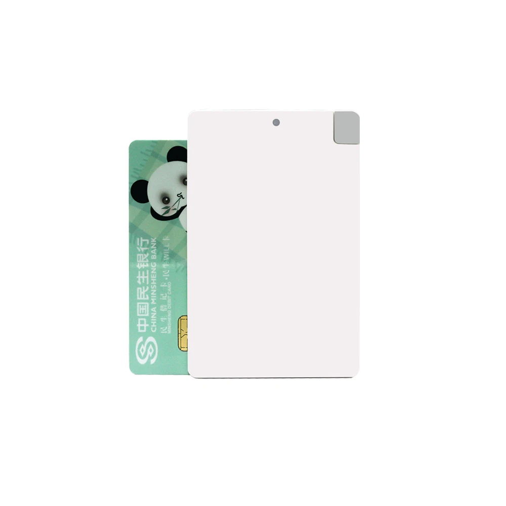 

Ultra Slim Custom Travel Portable Credit Card Power Bank 2500mah with Built-in Micro Cable &Lightning Connector, Black;white available to make full color;printing on both sides